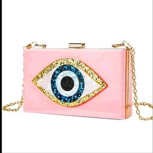 Evil Eye Pink Evening Wedding Party Clutch